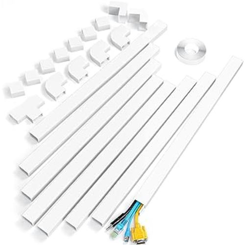 Amazon.com: 125in Cord Hider/Cover Wall - Yecaye One-Cord Channel Cable Concealer - Easy Install Cable Management System for Max 2 Small Wires, Cable Raceway Home Office, 8X L15.7in W0.59in H0.4in, White : Electronics