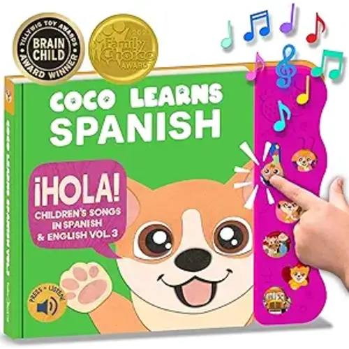 Vol. 3 | Musical Spanish Book & Bilingual Toy for Toddlers & Babies; Libros en Español para Niños; Spanish Baby Book & Children’s Book; Learn Spanish for Kids, Niñas, Niños, Bebes