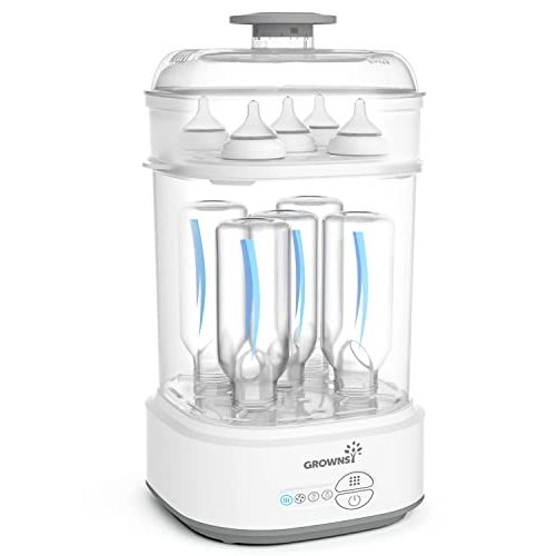 GROWNSY Bottle Sterilizer and Dryer, Compact Electric Steam Baby Bottle Sterilizer (Esterilizador de Biberones), Bottle Sanitizer for Baby Bottles, Pacifiers, Pump Parts