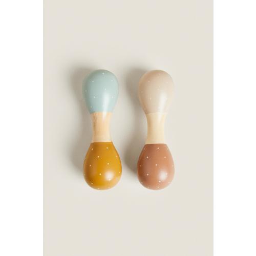 CHILDREN'S TOY WOODEN MARACAS