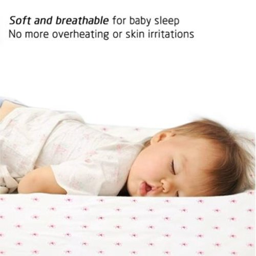 Little Grape Land 100% Muslin Cotton Fitted Crib Sheet,Pink Floral,1PK, 28"x 52" Standard Crib and Toddler Mattresses