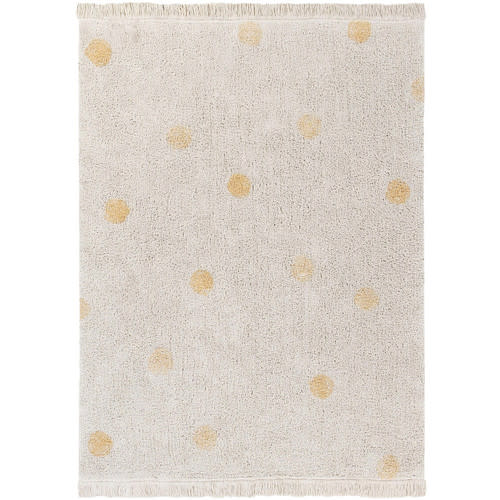 Hippie Dots Washable Rug, Honey