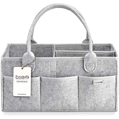 Putska Baby Diaper Caddy Organizer - Gift Registry For Baby Shower, Nursery Organizer, Neutral Baby Gift Basket, Changing Table Organizer (Diaper Caddy)