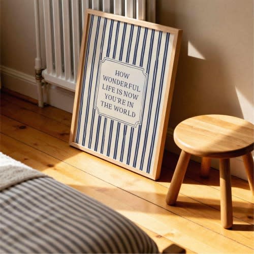 How Wonderful Life Is Nursery Art Print – Sweet Quote Wall Decor for Baby’s Room