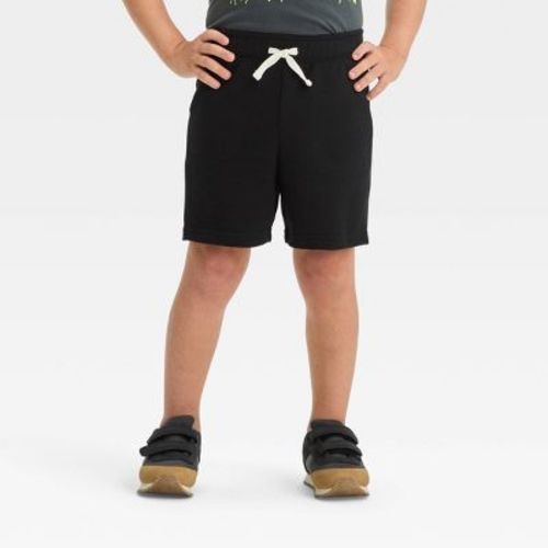 Toddler Boys' Pull-On Above Knee Shorts - Cat & Jack™ Navy Blue 3T: Cotton Blend, Elastic Waist, Inside Pocket, Machine Washable
