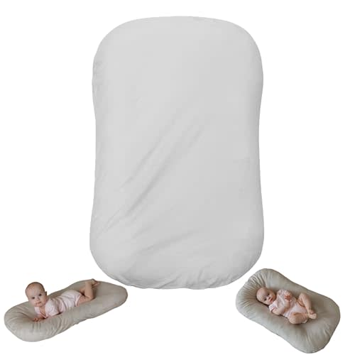 Aila+Aiden Snuggle Style Baby Nest, Baby Lounger, Organic Cotton Lounger for Baby, Breathable Portable Secure - Snuggle Collection (Gray)