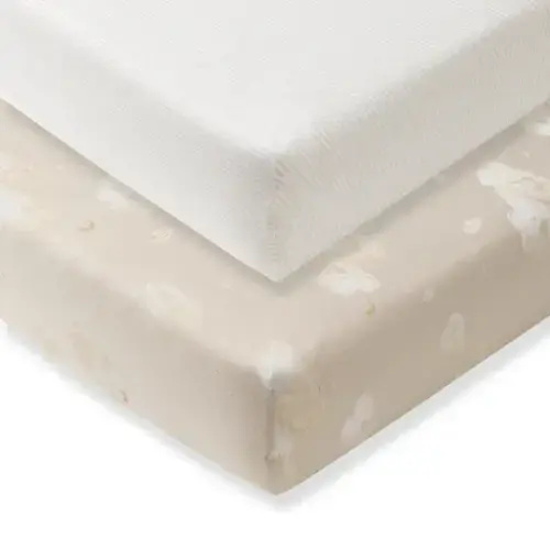 Good Night Sky Organic Cotton Crib Sheets Set of 2 - Limestone