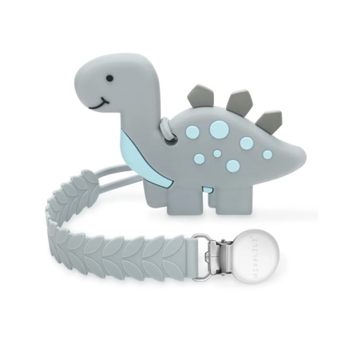 Baby Teething Toys for Babies 0-24 Months, Dinosaur Teether Pain Relief Toy with One Piece Design Pacifier Clip Holder Set, Freezer Safe Neutral Shower Boys and Girls (Gray) : Amazon.com.au: Baby