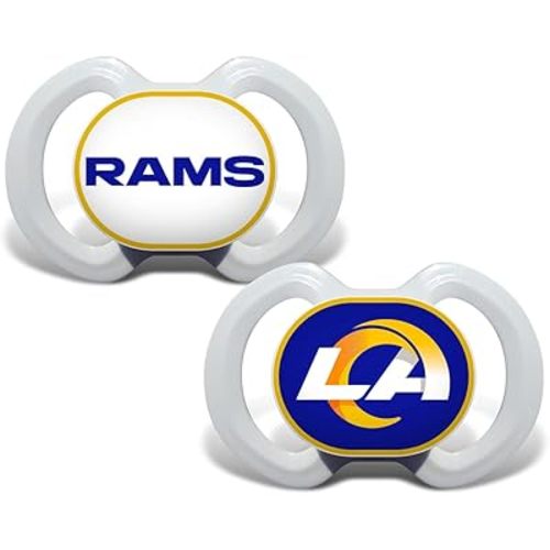 BabyFanatic Pacifier 2-Pack - NFL Los Angeles Rams - Officially Licensed League Gear