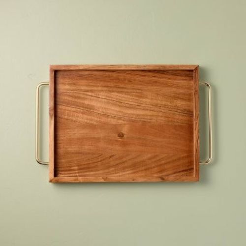 14"x21" Wooden Tray With Brass Wire Handles - Hearth & Hand™ With Magnolia