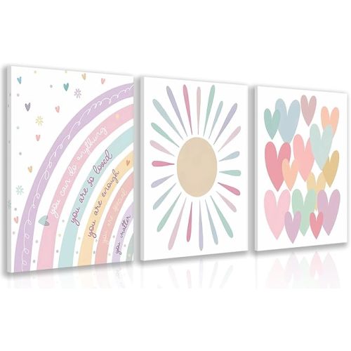 LLEEMPI Framed Woodland Nursery Wall Decor Set of 3, Cute Forest Animal Wall Art, Bear Fox Deer Watercolor Canvas Prints, Vintage Nature Poster Prints for Kids Bedroom Bathroom Playroom 16x24 Inch