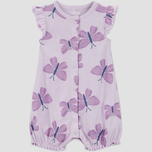 Carter's Just One You® Baby Girls' Ruffle Sleeve Butterfly Romper - Purple 3M