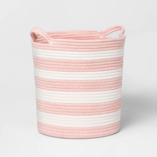 Extra Large Striped Coiled Kids' Rope Basket Rose Pink - Pillowfort™