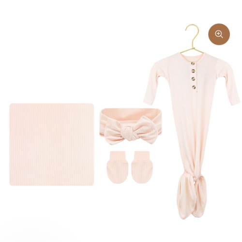 Rosie Ribbed Newborn Headband Bundle (Gown)