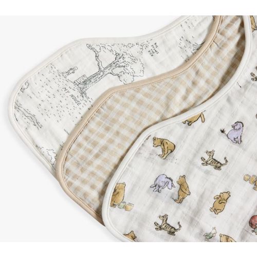 Disney's Winnie the Pooh Organic Muslin Bib, Burp and Swaddle Set