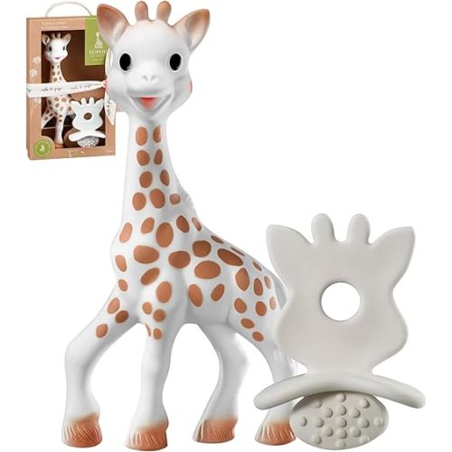 So'pure Sophie la Girafe & Chewing Rubber Set | Handcrafted for 60 Years in France | Designed with Natural Rubber to Soothe & Awaken All 5 Senses