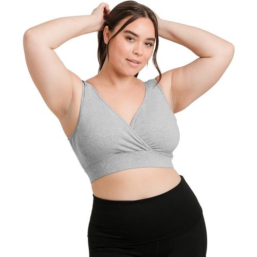 Kindred Bravely Organic Cotton Maternity & Nursing Sleep Bra | Wireless Cotton Bras for Women