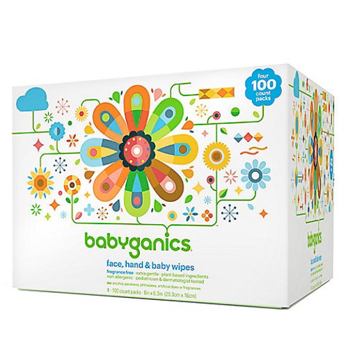 Babyganics Baby Wipes, Unscented Diaper Wipes, 400 Count, (5 Packs of 80), Non-Allergenic and formulated with Plant Derived Ingredients