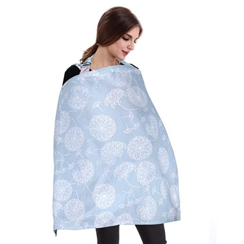 Bralarry Breastfeeding Nursing Cover,Soft Breathable Cotton Privacy Nursing Apron,Large Size Full Coverage Breast Feeding Infant Wrap - Grey
