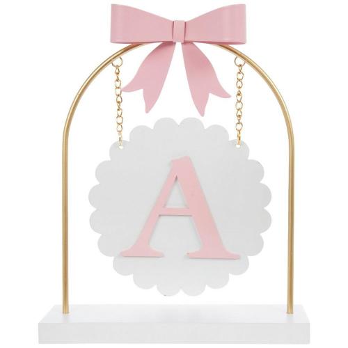 Pink Letter Hanging Wood Sign