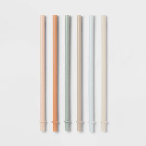 Kids' 6pc Plastic Tumbler Straws - Pillowfort™: Reusable Drinkware Accessories for Kids