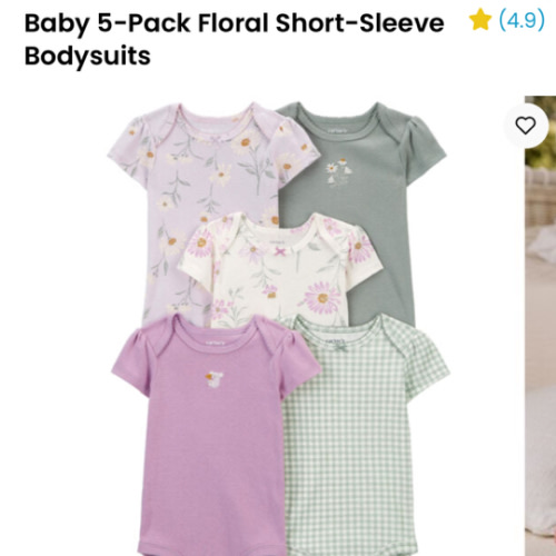 Baby 5-Pack Floral Short-Sleeve Bodysuits