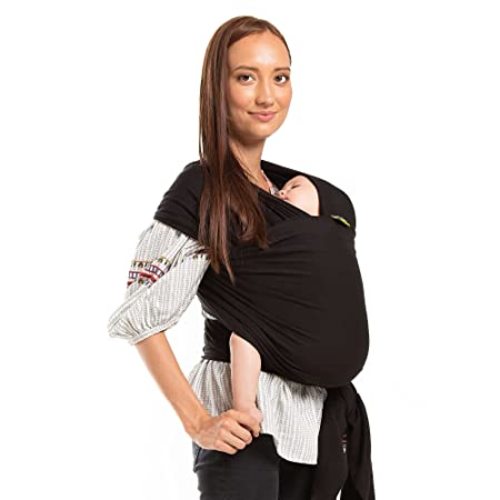 Boba Wrap Baby Carrier - Original Stretchy Infant Sling, Perfect for Newborn Babies and Children up to 35 lbs (Black)