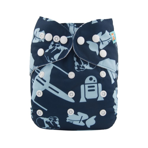 ALVABABY Print Cloth Diaper - One Size Adjustable Washable & Reusable Diaper with Pocket for Babies (Space, H091A)