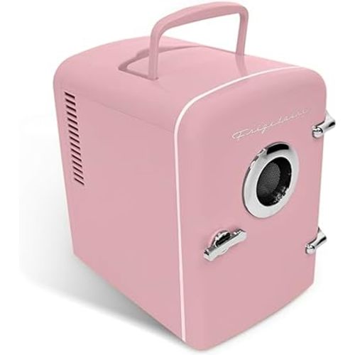 Frigidaire Retro Mini Compact Beverage Cooler, Great for Keeping Office Lunch Cool! (Built-in Bluetooth Speaker)
