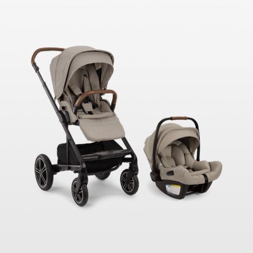 Nuna ® PIPA ™ aire rx Hazelwood Light Brown Reclining Baby Car Seat + MIXX ™ next Stroller Travel System