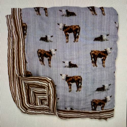 Hereford & Rust Stripe Bamboo Muslin Blanket – Cowkid Clothing Company