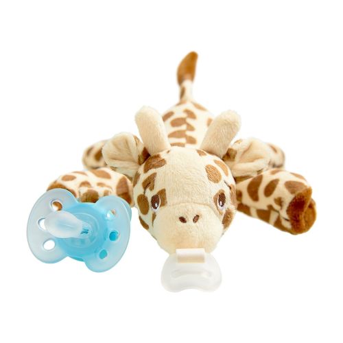 Philips Avent Ultra Soft Snuggle Pacifier Holder with Detachable Pacifier, Giraffe, 0-6M, SCF348/01