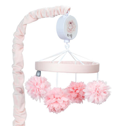 Signature Botanical Baby Pink Floral Musical Baby Crib Mobile – Lambs & Ivy