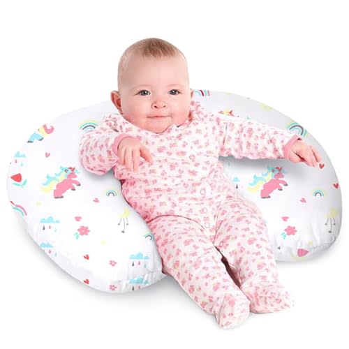 Little Grape Land Nursing Pillow for Infants, Breastfeeding Pillows, Baby Support Pillow for Nursing, Bottle Feeding, Tummy Time with Machine Washable Cover & Breathable Filling (Horse)