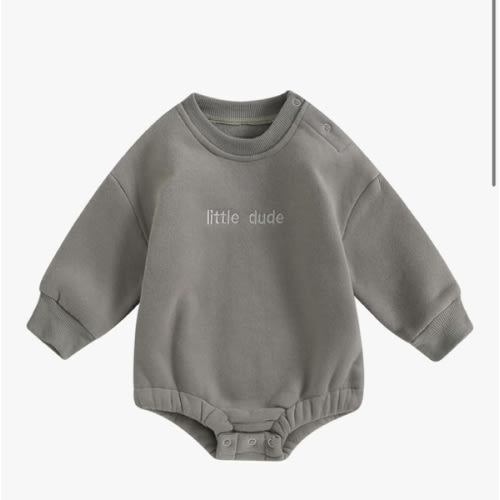 VISGOGO Newborn Infant Baby Boy Girls Oversized Romper Little Dude Sweater Onesie Coming Home Outfit Neutral Clothes