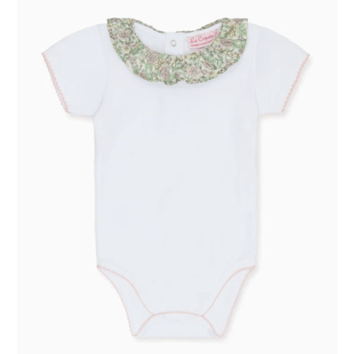 Orange Floral Tilly Baby Girl Body Vest | La Coqueta Kids