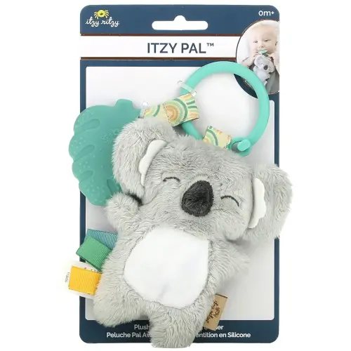 Itzy Ritzy Infant Toy & Teether - Itzy Pal Baby Teething Toy Includes Lovey, Crinkle Sound, Textured Ribbons & Silicone Teether for Newborn (Koala)