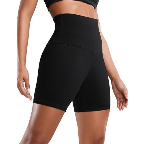 CRZ YOGA Super High Waisted Butterluxe Womens Biker Shorts 6 Inches - Buttery Soft Workout Yoga Over Belly