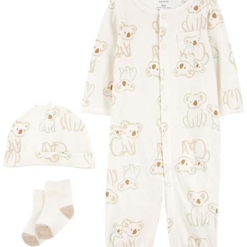Brown Baby Brown Koala 3-Piece Converter Gown Set | Carter’s Oshkosh Canada