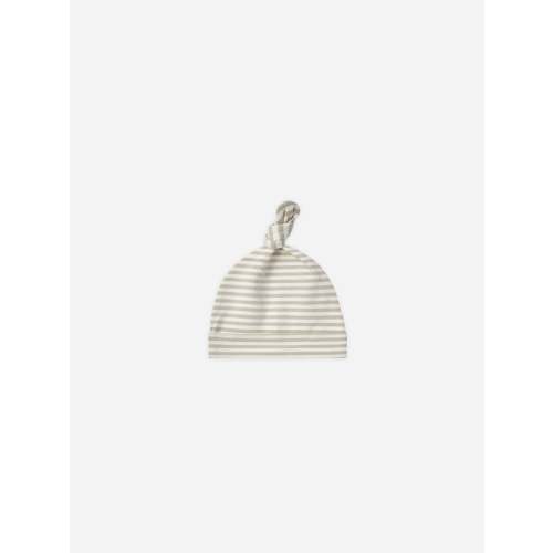 Knotted Baby Hat || Ash Stripe