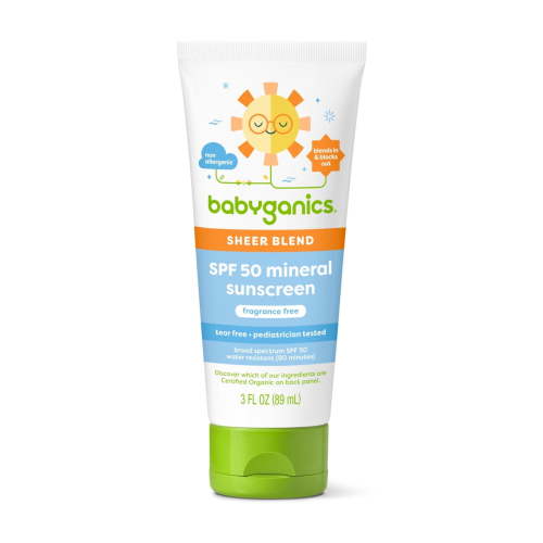 Babyganics Sheer Blend, SPF 50 Mineral Sunscreen Lotion, Fragrance Free, 3 oz HSA/FSA Eligible