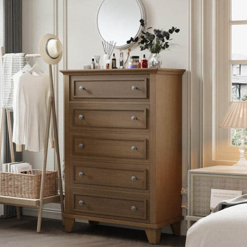 Winston Porter Dresser for Bedroom, 48" Tall Dresser with 5 Drawers, Chest of Drawers with Storage | Wayfair