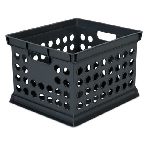 Storage Crate Black - Plastic Stackable Utility Bin