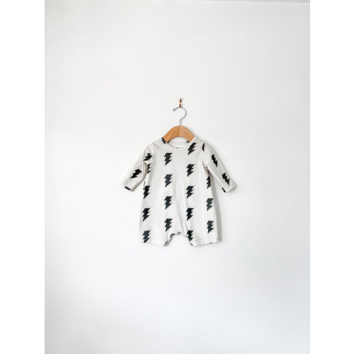 Boys lightning romper / Organic playsuit / toddler jumpsuit / long sleeve romper // organic baby clothing // kids clothes