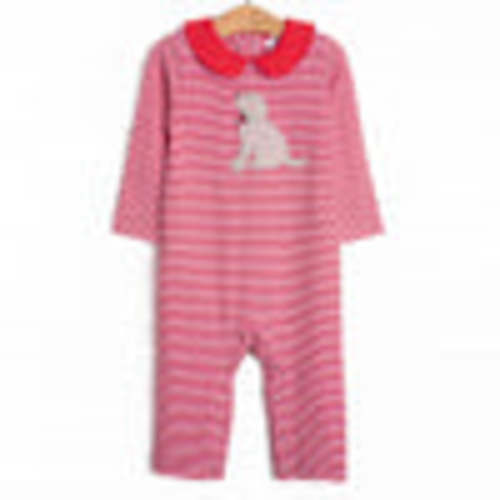 Howls of Holly Applique Romper, Red – Stitchy Fish