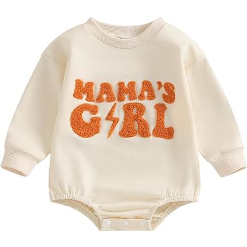 Scloutarry Daddy Girl Baby Clothes Baby Girl Crewneck Sweatshirt Romper Long Sleeve Onesie Winter Clothes