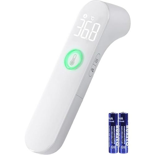 Baby Thermometer, No-Touch Forehead Thermometer with Large LED Display and Color Code Button, 1s Fast Result Digital Thermometr with Fever Alarm & Mute Mode, Baby Essentials - Lifetime Support