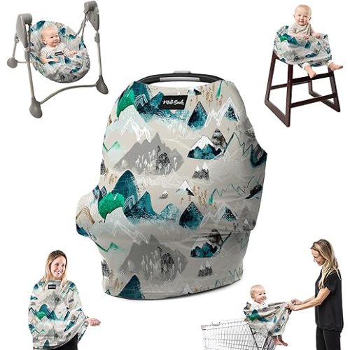 Milk Snob Original 5-in-1 Cover - Added Privacy for Breastfeeding, Baby Car Seat, Carrier, Stroller, High Chair, Shopping Cart, Lounger Canopy - Newborn Essentials, Nursing Top, Rocky Mountain