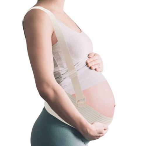 Unique Bargains Maternity Belly Band with Adjustable Straps 1 Pc Apricot Medium