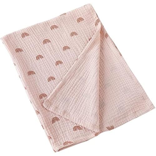 Muslin Baby Burp Cloth Swaddle Blankets Layer Soft Absorbent 85cmx65cm, Newborn Towel for Baby Shower Machine Washable for Sensitive Skin, 1 Pieces Type 8
